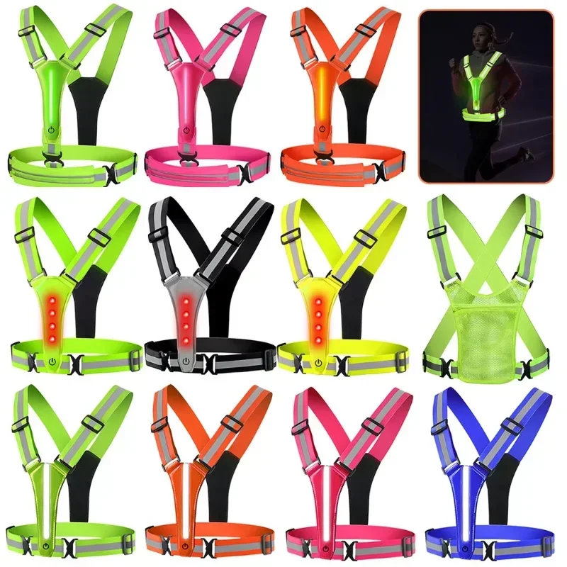 Running Gear Night - Rompi Reflektif LED untuk Lari, Rompi